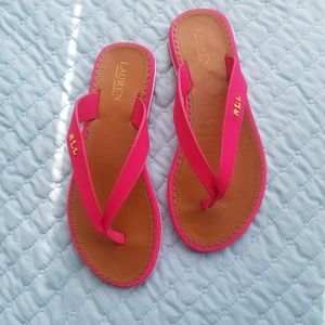 Hot Pink Ralph Lauren Thong Sandals